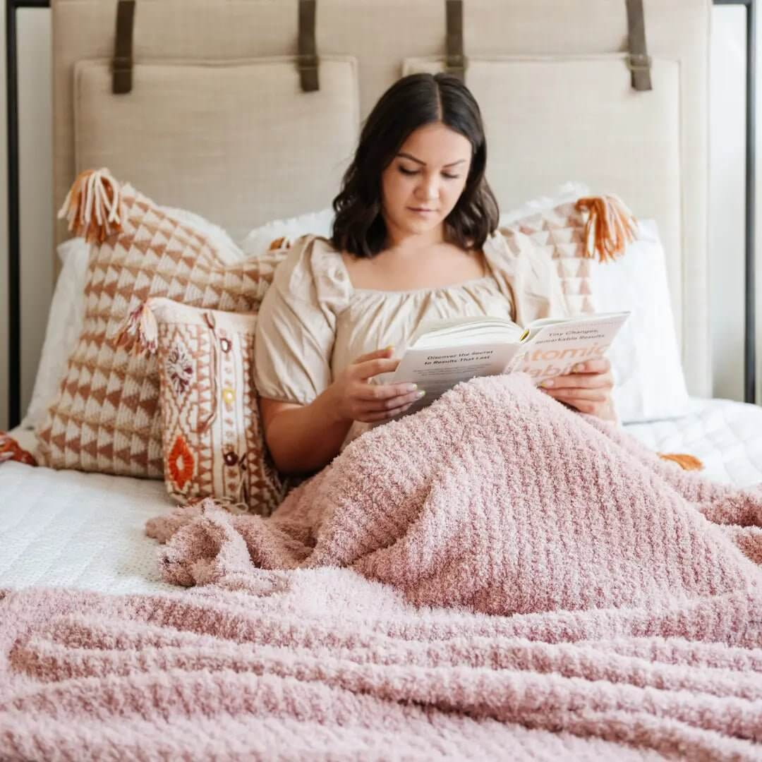 Saranoni Ribbed Blanket - Bamboni Throw Blankets Soft Cozy Luxury Premium - Everetts Place Boutique - 