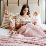 Ribbed Bamboni Throw Blankets Soft Cozy Luxury Premium Saranoni Everetts Place Boutique