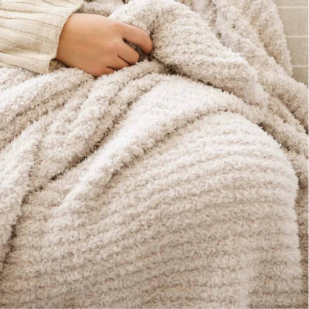 Ribbed Bamboni Throw Blankets Soft Cozy Luxury Premium Saranoni Everetts Place Boutique