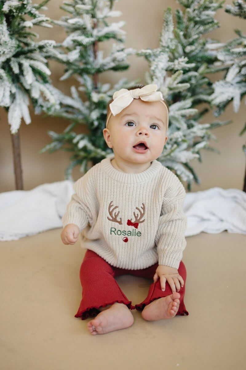 Ribbed Cotton Flared Leggings - Red Valentine's Coordinating Little Joy Co. Everetts Place Boutique