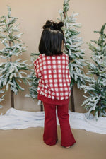 Little Joy Co. Ribbed Cotton Flared Leggings - Red Valentine's Coordinating - Everetts Place Boutique - 