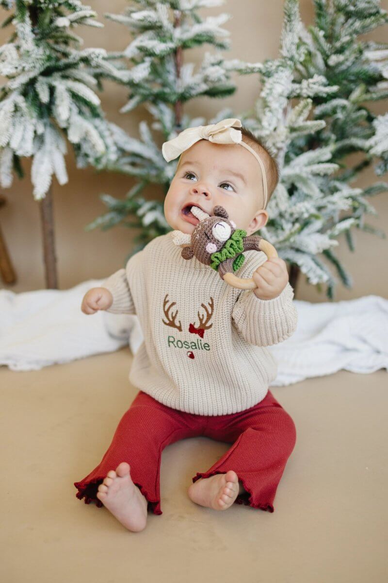 Little Joy Co. Ribbed Cotton Flared Leggings - Red Valentine's Coordinating - Everetts Place Boutique - 