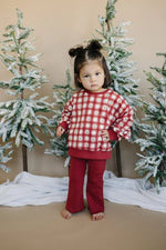 Little Joy Co. Ribbed Cotton Flared Leggings - Red Valentine's Coordinating - Everetts Place Boutique - 