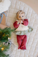 Little Joy Co. Ribbed Cotton Flared Leggings - Red Valentine's Coordinating - Everetts Place Boutique - 