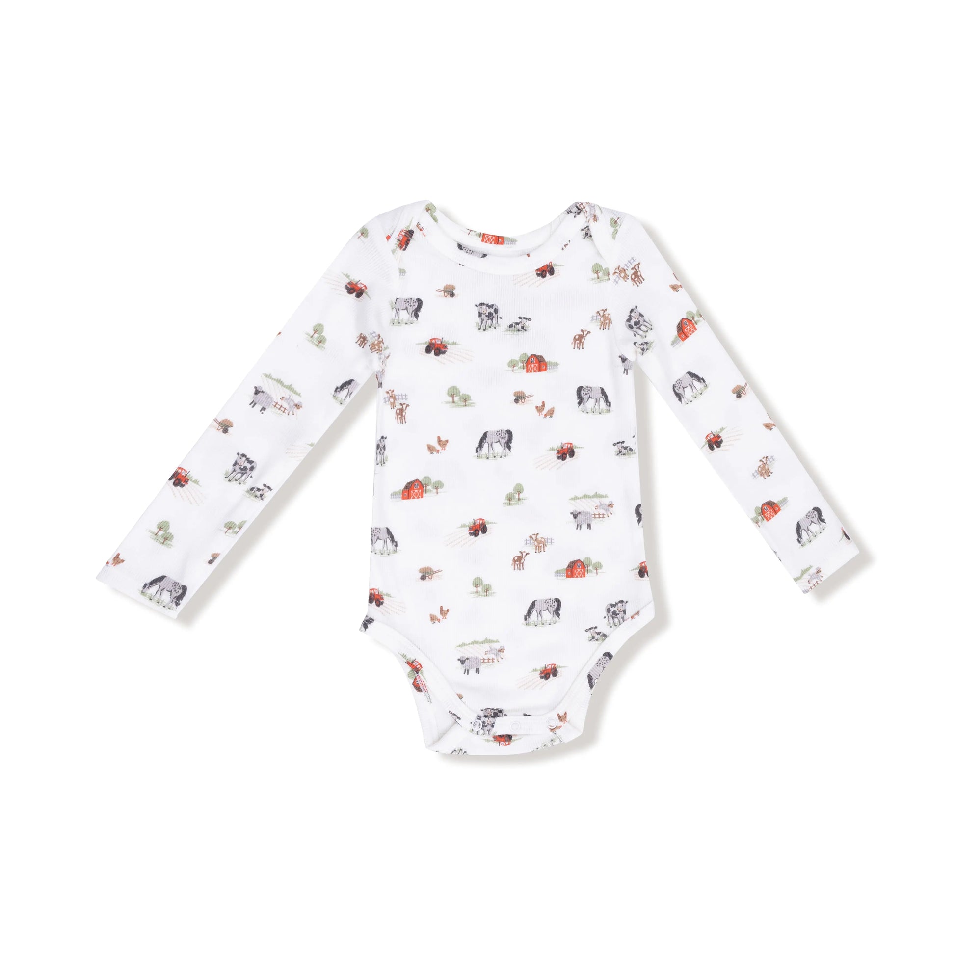Ribbed Modal Long Sleeve Lap Shoulder Baby Bodysuit Angel Dear Everetts Place: Online Boutique