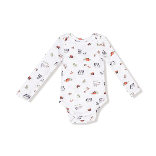 Ribbed Modal Long Sleeve Lap Shoulder Baby Bodysuit Angel Dear Everetts Place: Online Boutique