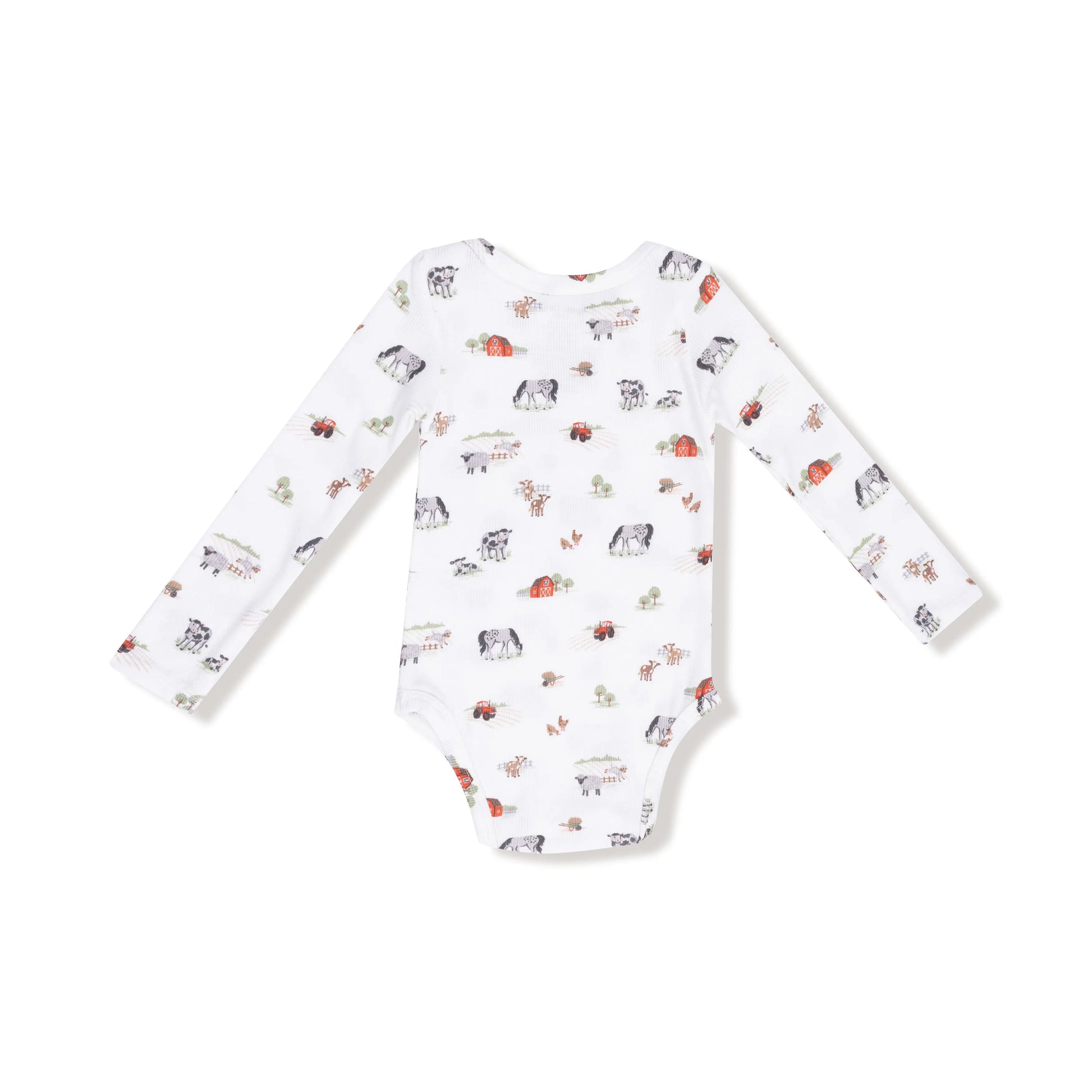 Ribbed Modal Long Sleeve Lap Shoulder Baby Bodysuit Angel Dear Everetts Place: Online Boutique