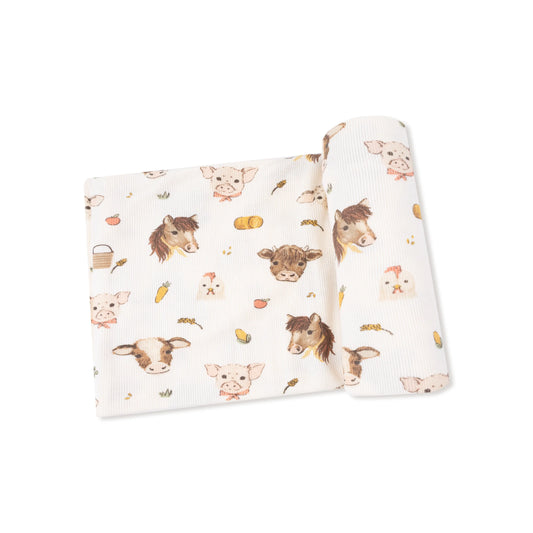 Ribbed Modal Swaddle Blanket 45x45 Inches Baby Wrap Angel Dear Everetts Place: Online Boutique