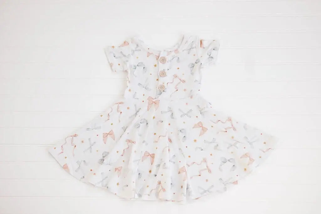 Hugga Babies Ribbon Button Dress - Everetts Place Boutique - 