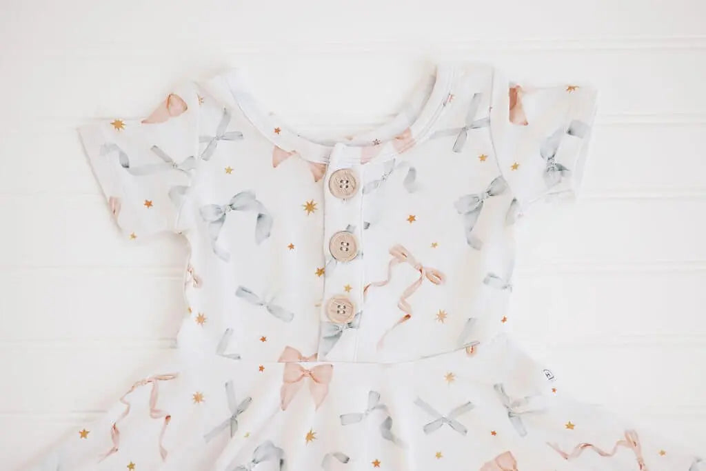 Hugga Babies Ribbon Button Dress - Everetts Place Boutique - 