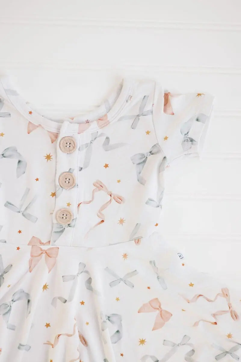 Hugga Babies Ribbon Button Dress - Everetts Place Boutique - 