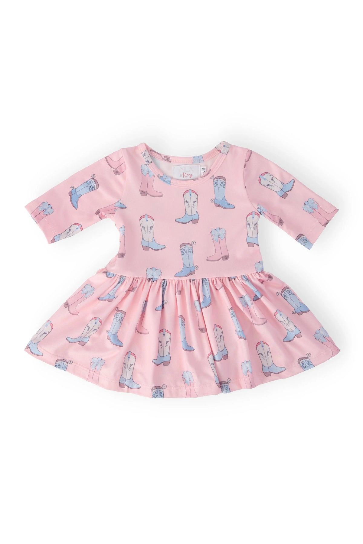 Mila & Rose ® Ribbons & Rodeos 3/4 Sleeve Twirl Bodysuit - 