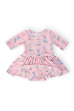 Mila & Rose ® Ribbons & Rodeos 3/4 Sleeve Twirl Bodysuit - 