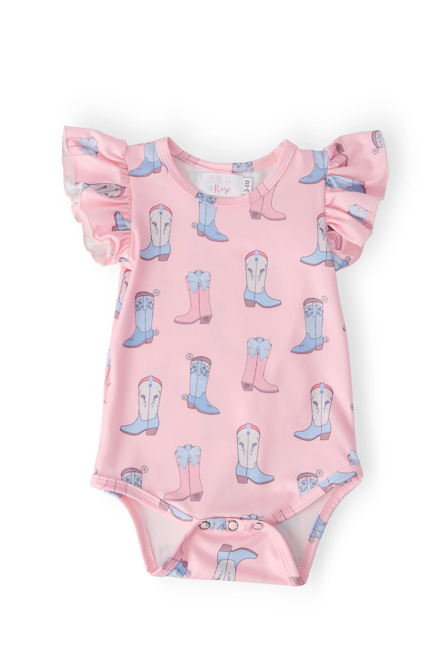 Mila & Rose ® Ribbons & Rodeos S/S Flutter Bodysuit - 