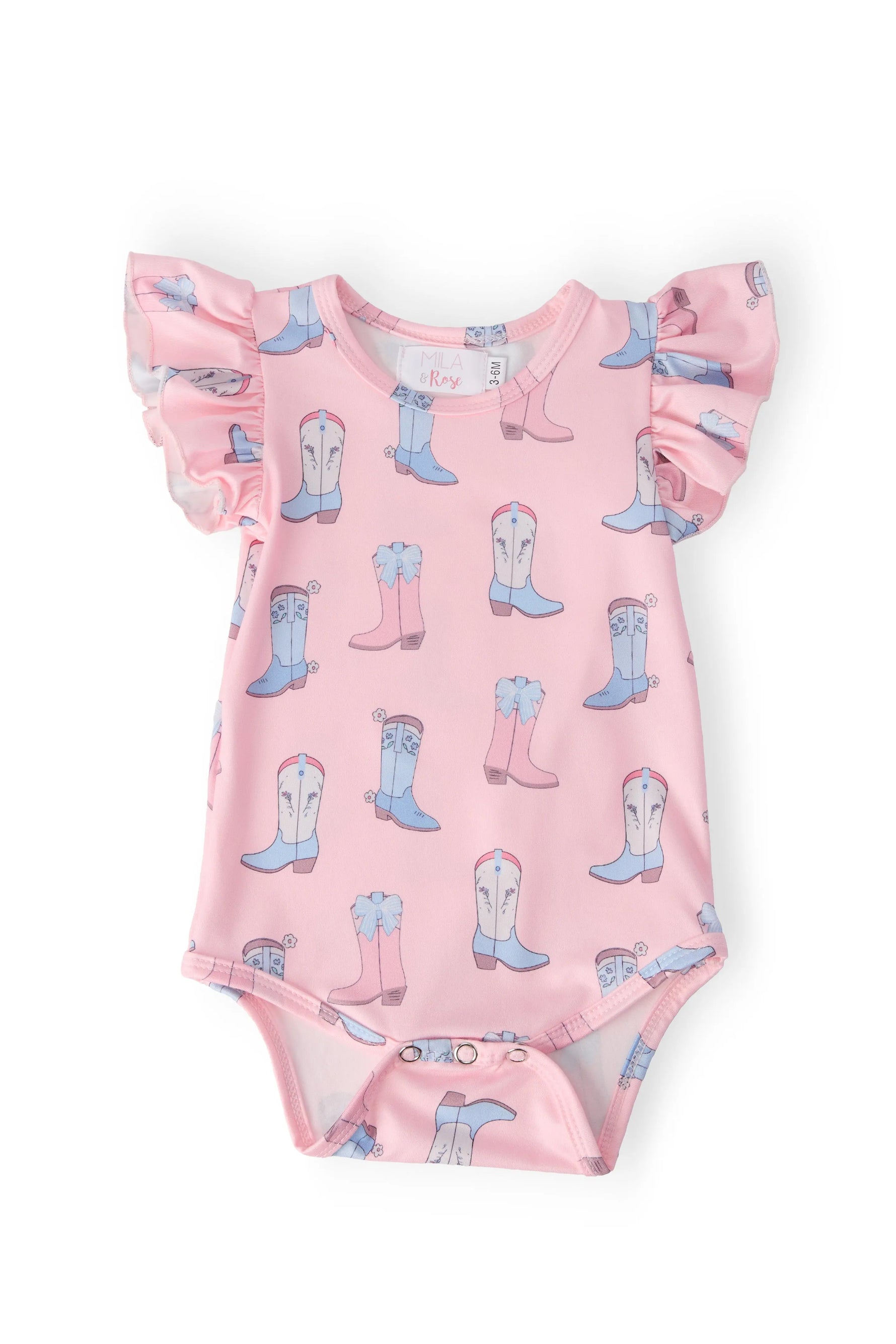 Mila & Rose ® Ribbons & Rodeos S/S Flutter Bodysuit - 