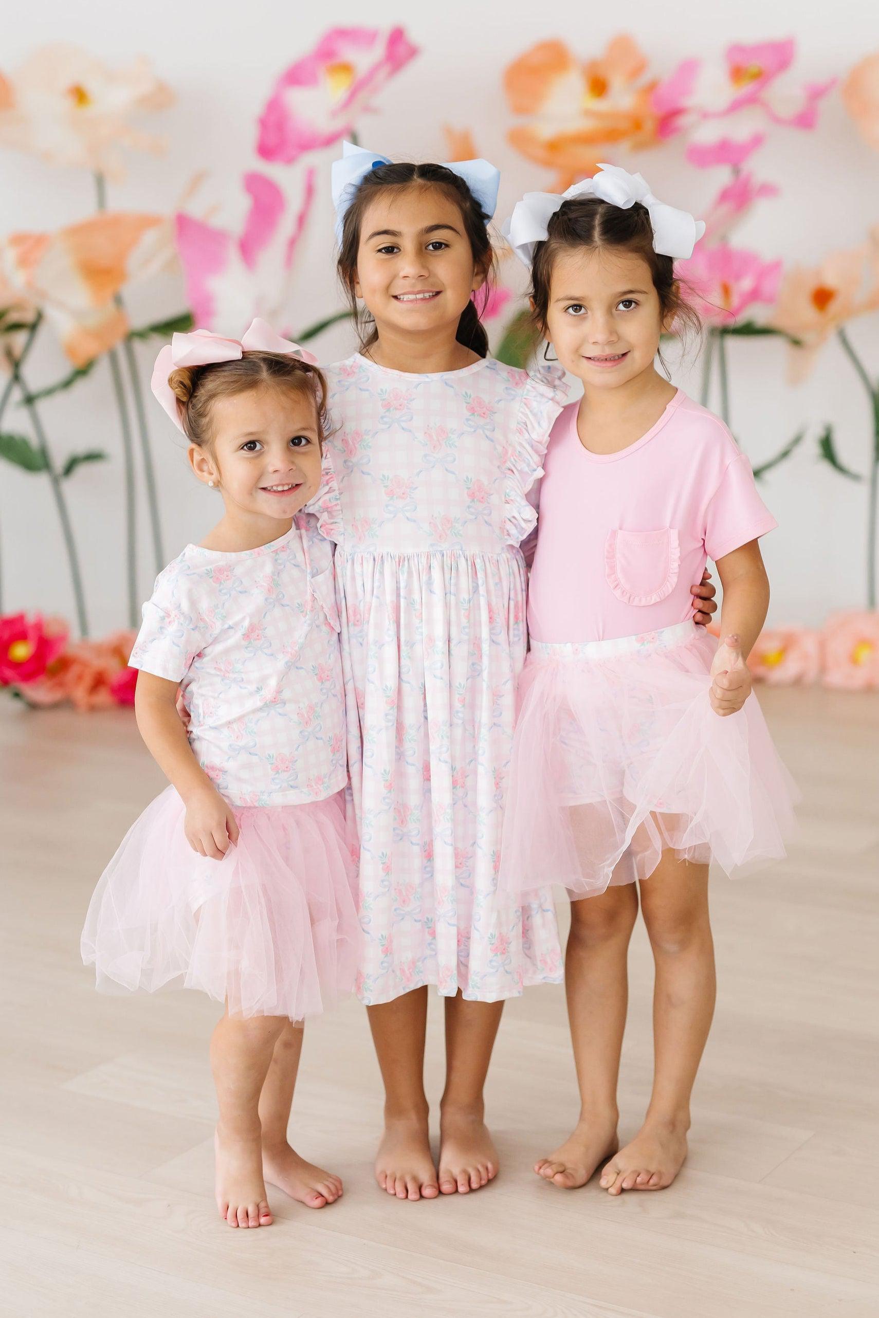 Mila & Rose ® Ribbons And Roses Tutu Shorts For Girls High Waisted - Apparel & Accessories > Clothing > Shorts Tutu Shorts