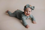Three Little Tots Robbins Egg Baby Ribbed Playsuit with pockets - 