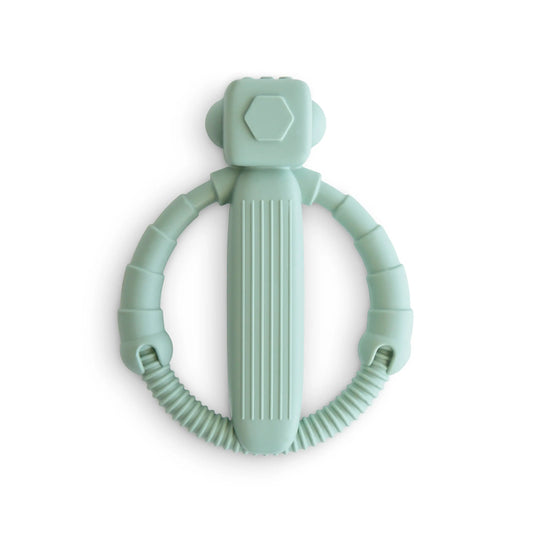 Robot Rattle Teether Silicone Toy for Babies with Built-In Rattle and Easy Grip Handles Mushie Everetts Place: Online Boutique