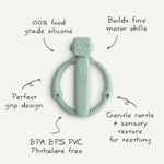 Mushie Robot Rattle Teether Silicone Toy for Babies with Built-In Rattle and Easy Grip Handles - Baby & Toddler > Baby Health > Pacifiers & Teethers > Teethers teether