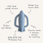 Mushie Rocket Rattle Teether Silicone Baby Toy with Built In Rattle - Baby & Toddler > Baby Health > Pacifiers & Teethers teether