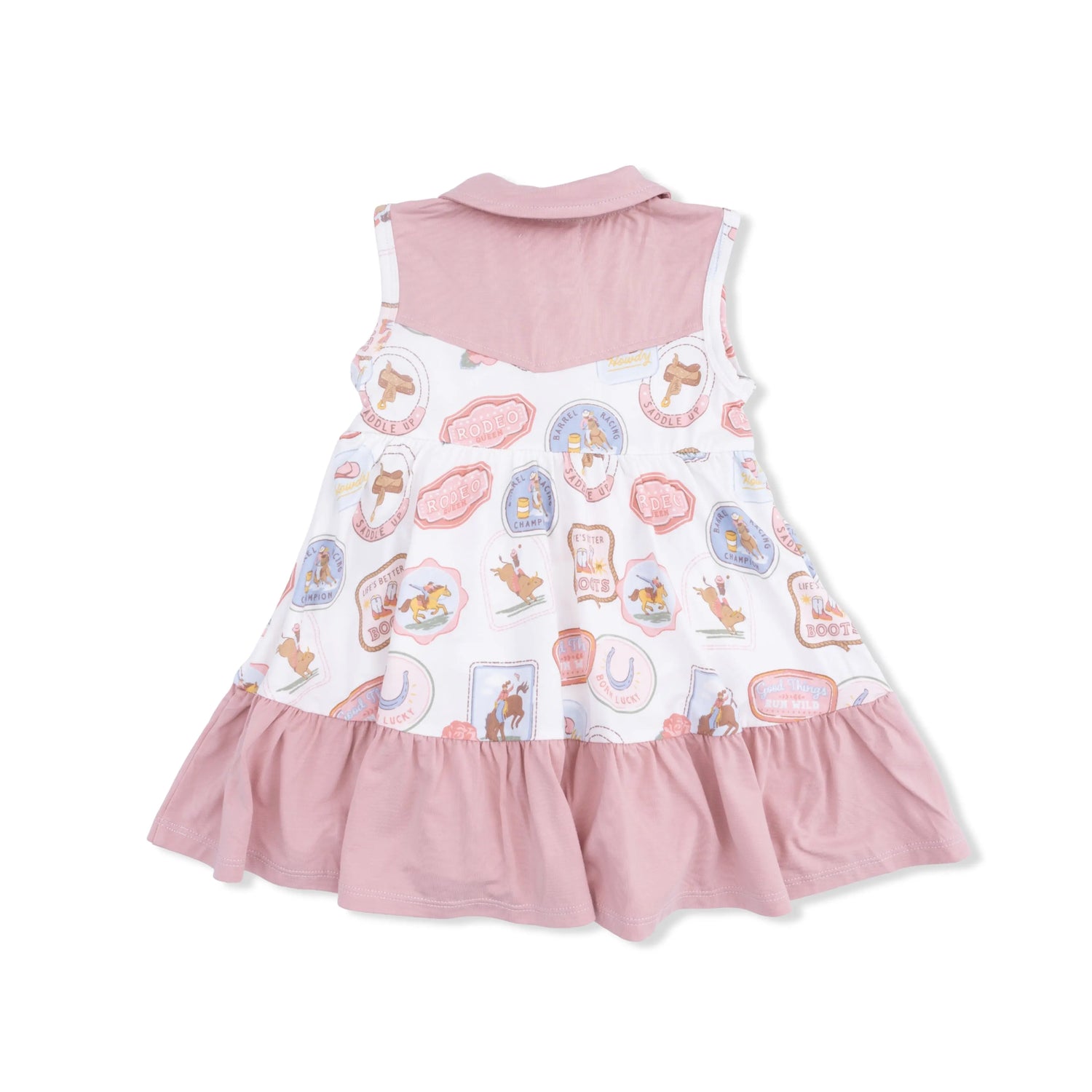 Rodeo Patches Pink Cowboy Bodysuit Dress For Babies Angel Dear 