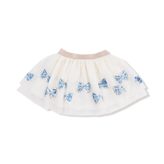 Romi Floral Tutu Skirt With Sparkling Blue Bow Sequin Angel Dear Everetts Place: Online Boutique