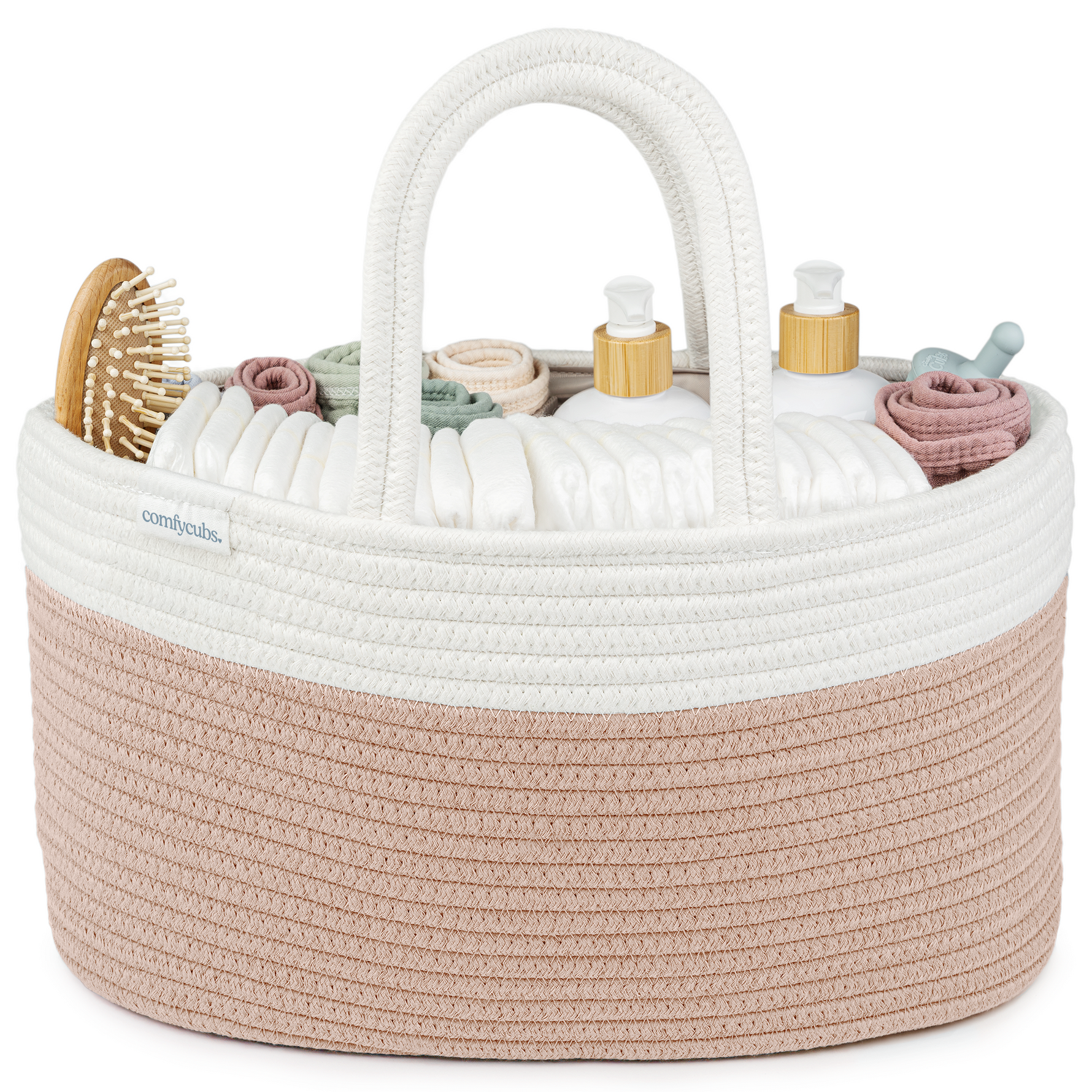 Rope Diaper Caddy Blush For Nursery Organization Comfy Cubs Comfy Cubs Everetts Place: Online Boutique