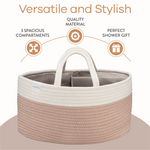Rope Diaper Caddy Blush For Nursery Organization Comfy Cubs Comfy Cubs Everetts Place: Online Boutique