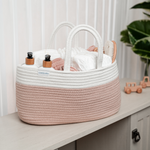Rope Diaper Caddy Blush For Nursery Organization Comfy Cubs Comfy Cubs Everetts Place: Online Boutique
