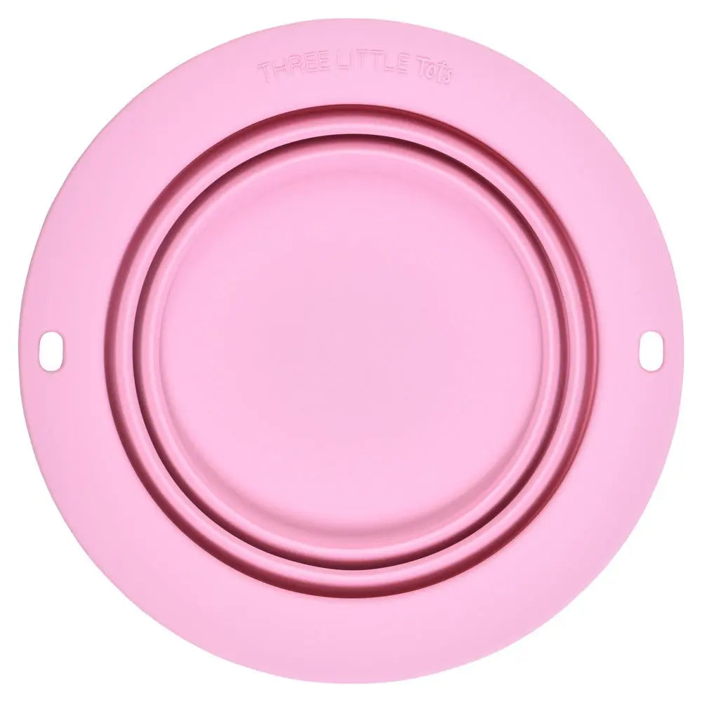 Three Little Tots Rose Collapsible Bowl for Travel or Home - 