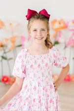 Mila & Rose ® Rose Garden Smocked Ruffle Dress For Girls Party Wear - Everetts Place Boutique - 