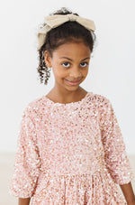 Mila & Rose ® Rose Gold Velvet Sequin Dress For Girls Birthday Party - Everetts Place Boutique - 