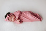 Three Little Tots Rose Knotted Newborn Baby Gown - 