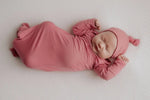 Three Little Tots Rose Knotted Newborn Baby Gown - 
