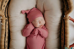 Three Little Tots Rose Knotted Newborn Baby Gown - 