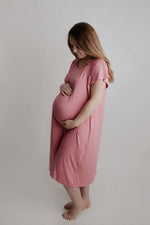 Three Little Tots Rose Mommy Labor and Delivery Nursing Hoospital Gown - 