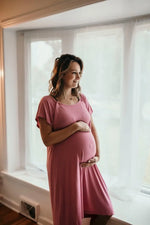 Three Little Tots Rose Mommy Labor and Delivery Nursing Hoospital Gown - 