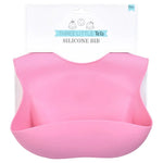 Three Little Tots Rose Silicone Bib with Crumb Catcher - 