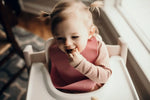 Three Little Tots Rose Silicone Bib with Crumb Catcher - 