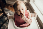 Three Little Tots Rose Silicone Bib with Crumb Catcher - 