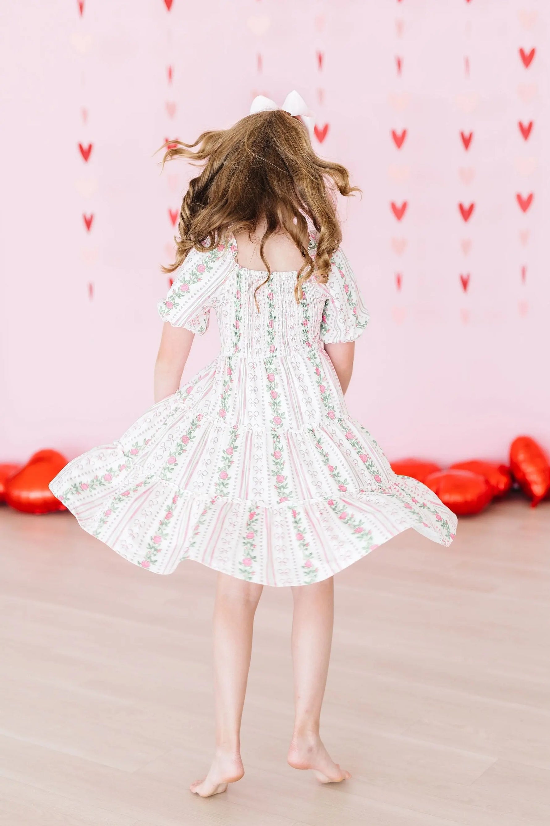 Mila & Rose ® Rosebud Bows Smocked Ruffle Dress For Girls Mila Rose - Apparel & Accessories > Clothing > Dresses Smocked Ruffle Dress