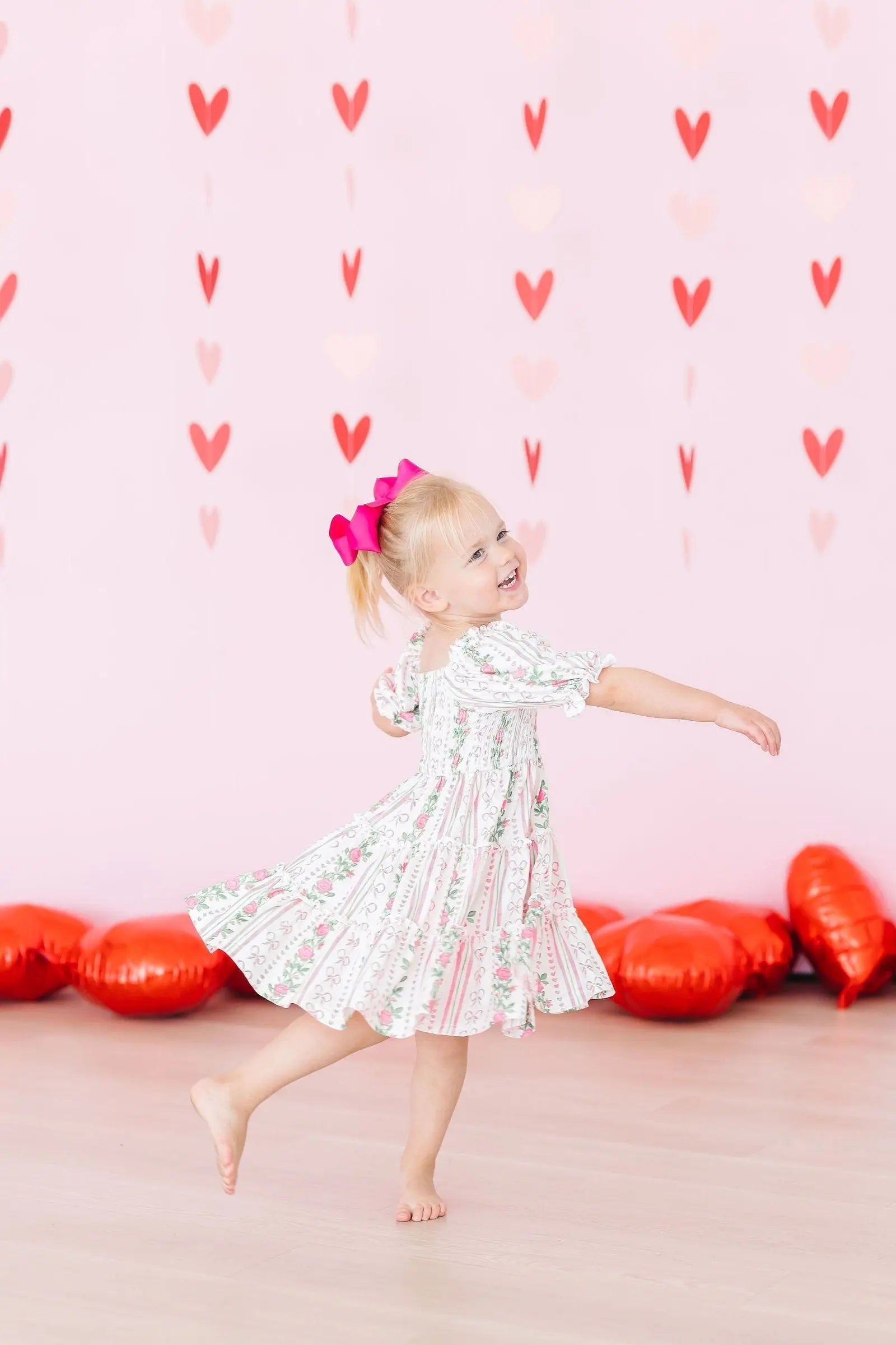 Mila & Rose ® Rosebud Bows Smocked Ruffle Dress For Girls Mila Rose - Apparel & Accessories > Clothing > Dresses Smocked Ruffle Dress