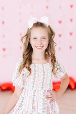Mila & Rose ® Rosebud Bows Smocked Ruffle Dress For Girls Mila Rose - Apparel & Accessories > Clothing > Dresses Smocked Ruffle Dress