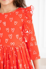 Roses Are Red Ruffle Twirl Dress Soft Girls Party Outfit Mila & Rose ® Everetts Place: Online Boutique