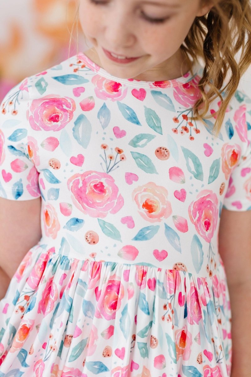 Mila & Rose ® Rosettes Short Sleeve Pocket Twirl Dress Mila And Rose - Everetts Place Boutique - 