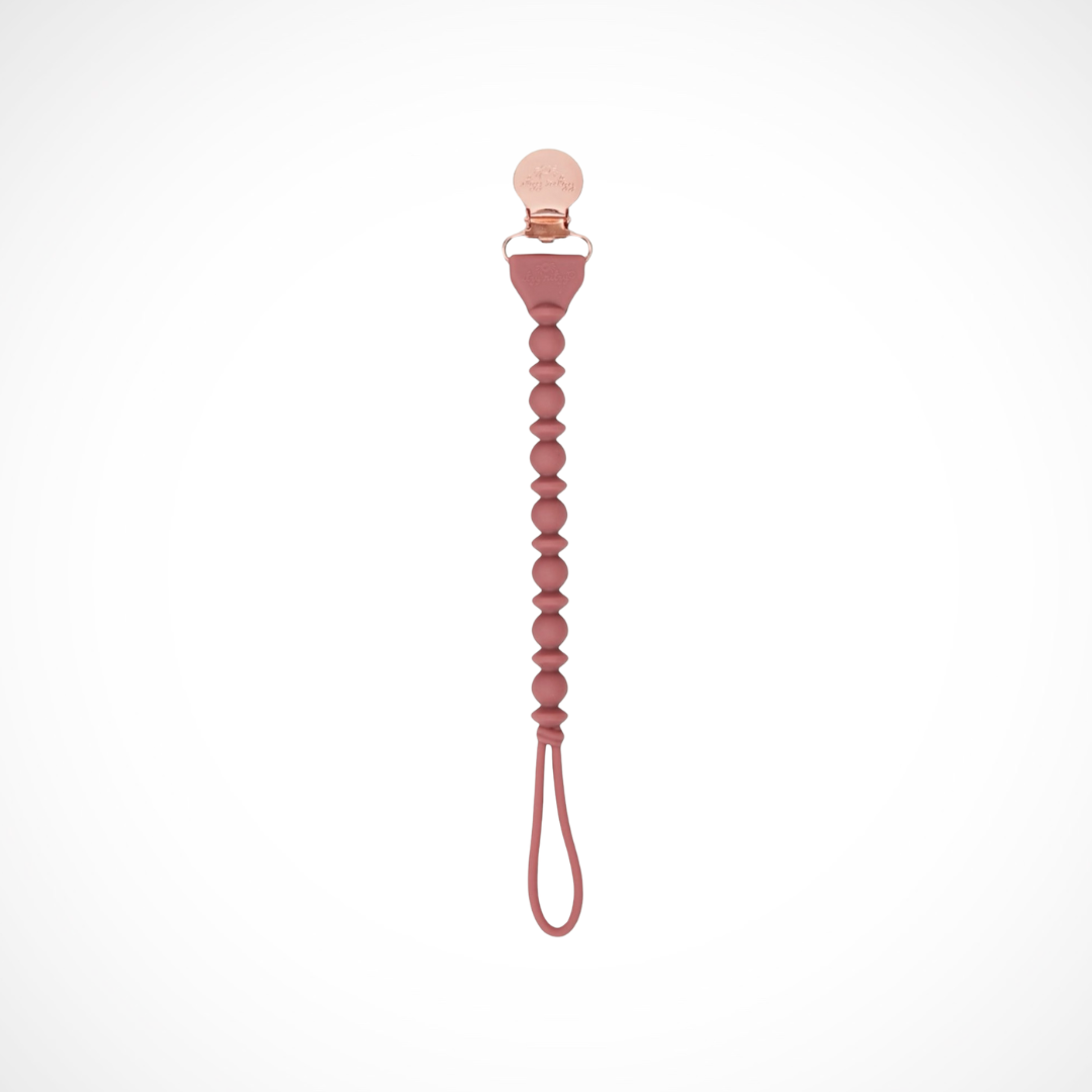 Rosewood Silicone One-Piece Pacifier Clip by Kolorful