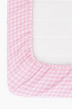 Rosey Pink Gingham Crib Sheet 100 Percent Cotton Fits 52 X 28 Inch Little Mae & Co 