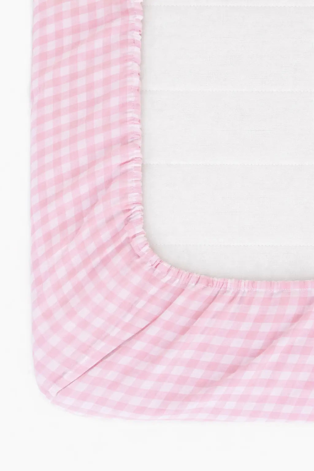Rosey Pink Gingham Crib Sheet 100 Percent Cotton Fits 52 X 28 Inch Little Mae & Co 