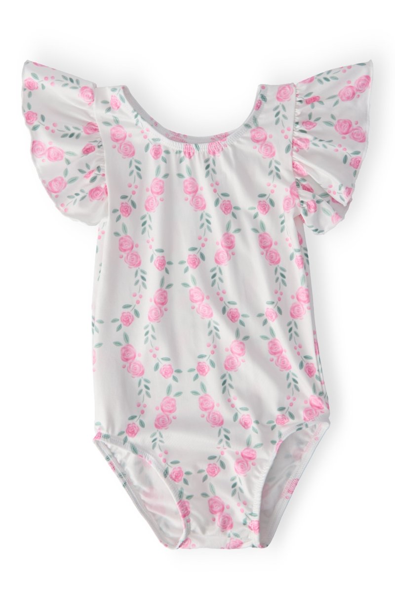Mila & Rose ® Rosie Posie Flutter Sleeve Leotard for Girls Ballet - Everetts Place Boutique - 