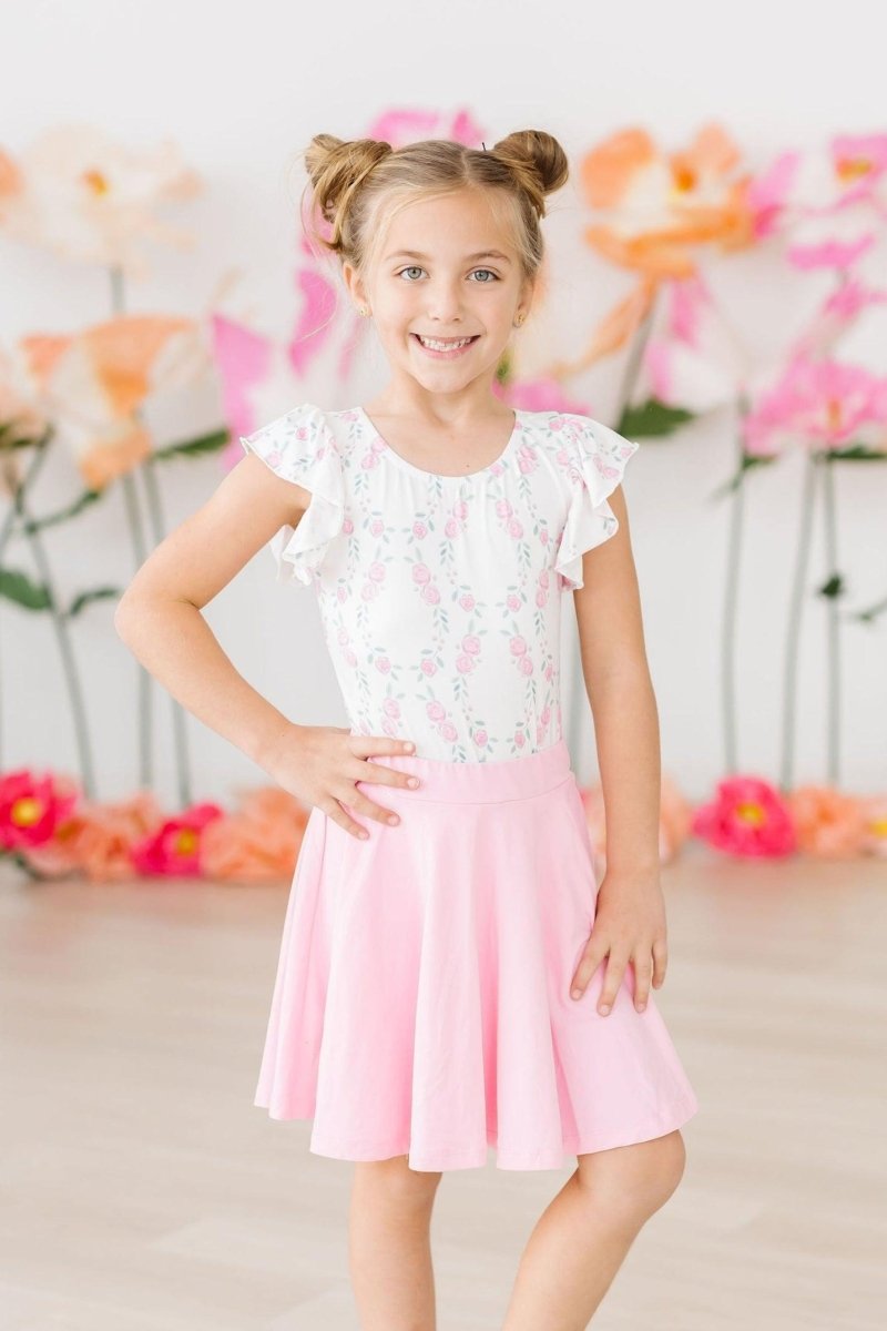 Mila & Rose ® Rosie Posie Flutter Sleeve Leotard for Girls Ballet - Everetts Place Boutique - 